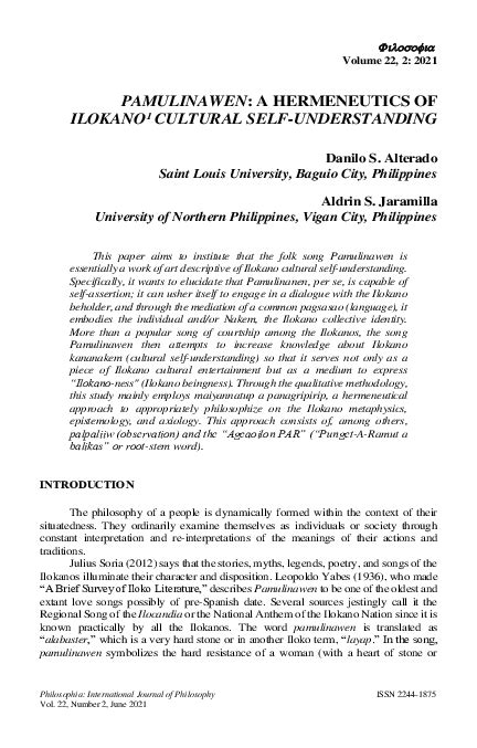 badeng ilocano|(PDF) Pamulinawen: A Hermeneutics of Ilokano Cultural Self .